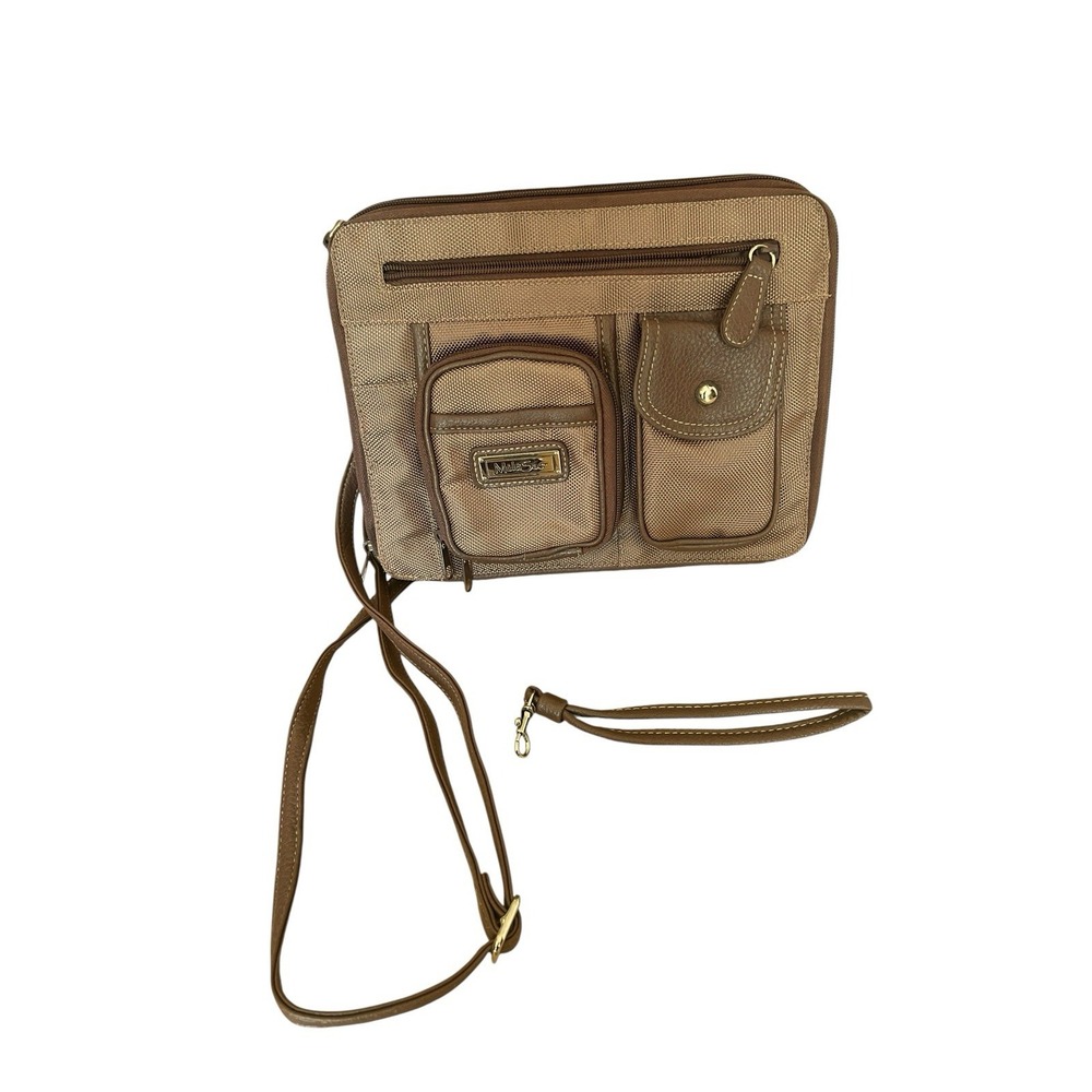 NWOT Multi Sac 2 in 1 Convertible Crossbody Wristlet Wallet Purse iPad Brown‎